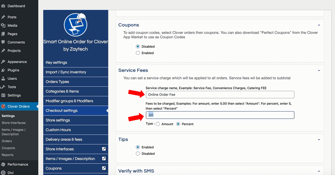 How to charge a Service Fee for Online Orders Smart Online Order for